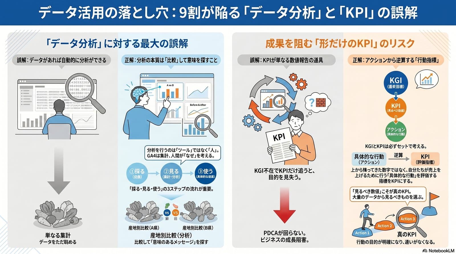 データ活用の落とし穴:9割が陥る「データ分析」と「KPI」の誤解